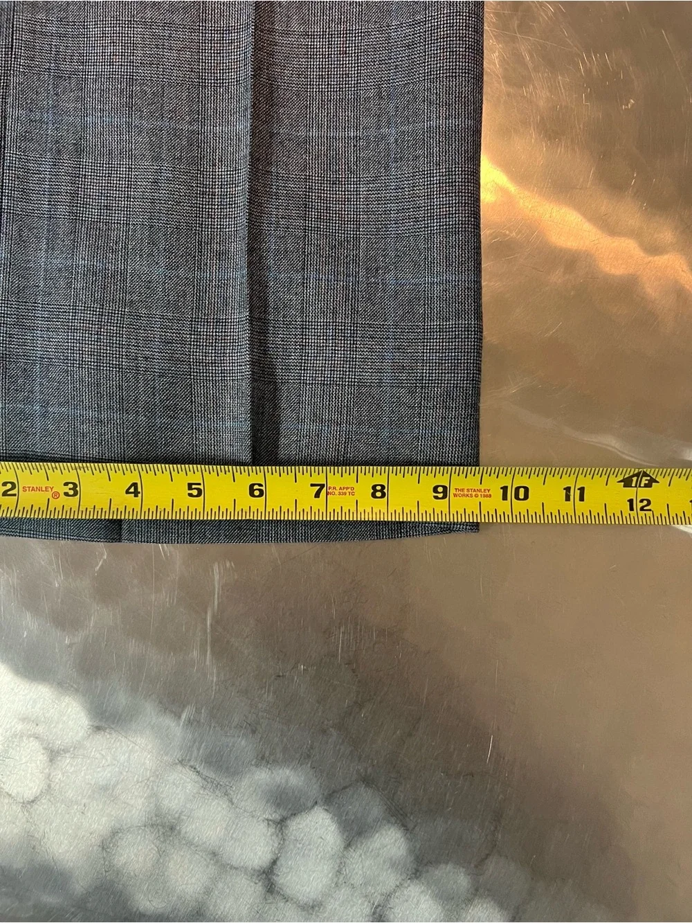Vintage Hart Schaffner Marx 3-Piece Glen Plaid Suit 36W Peak Lapel
